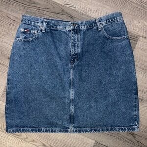 Tommy Hilfiger Classic Blue Denim Mini Skirt Size 14